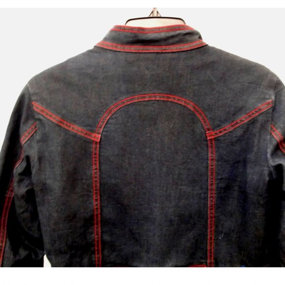 Gigi Montrose Speed Women's Motorcycle Jacket XS MADE IN USA Waxed Denim Kevlar - Picture 13 of 16